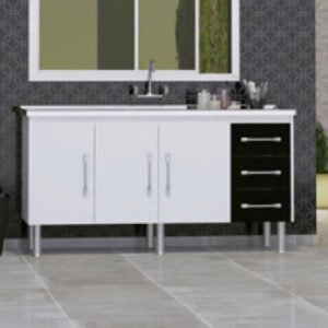 Home 1 Gabinete Branco e preto